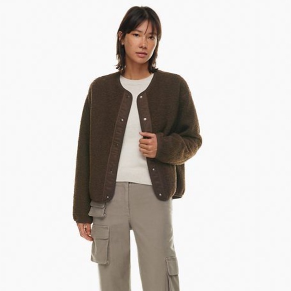Wilfred Free Sherpa Liner Jacket in Rich Mocha Brown size M - Picture 1 of 6